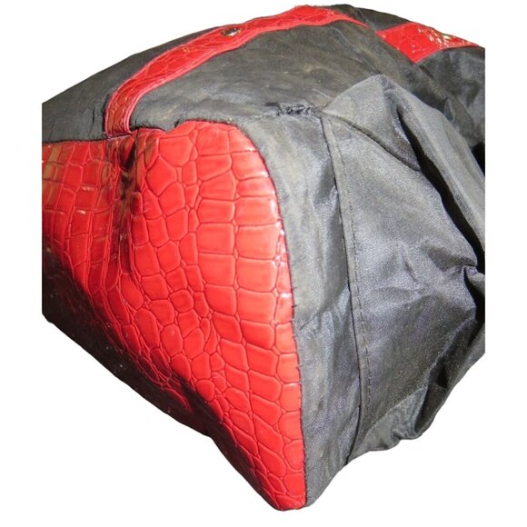 ED HARDY by Christian Audigier Y2K Mermaid Black Canvas & Patent Leather Trim & - Picture 8 of 12